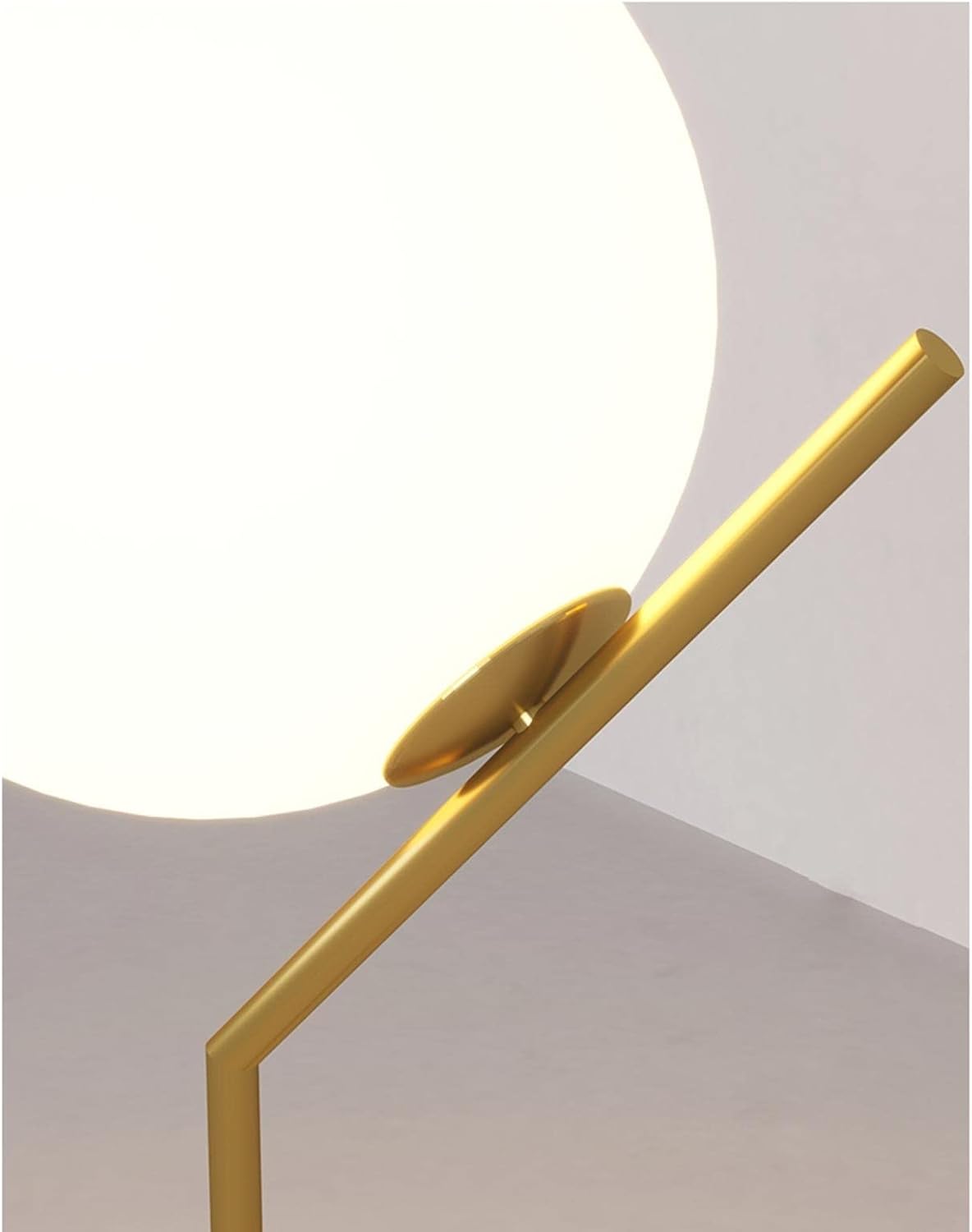 Lampada da Tavolo Moderna G9, Lampada Design con Sfera Opalina e Struttura Oro Bronzo, Luce da Comodino Elegante per Camera da Letto Salotto Studio, Lampadina Non Inclusa D34