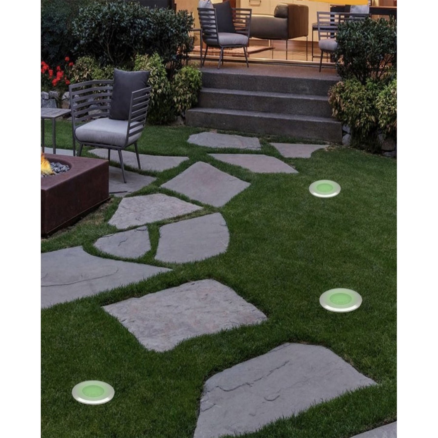 3 Pezzi – Faretti da Incasso LED da Esterno IP68 1W 12V-24V – Luci da Terra per Giardino/Sentiero/Prato – Acciaio 304 + Vetro – Colori Disponibili ES41