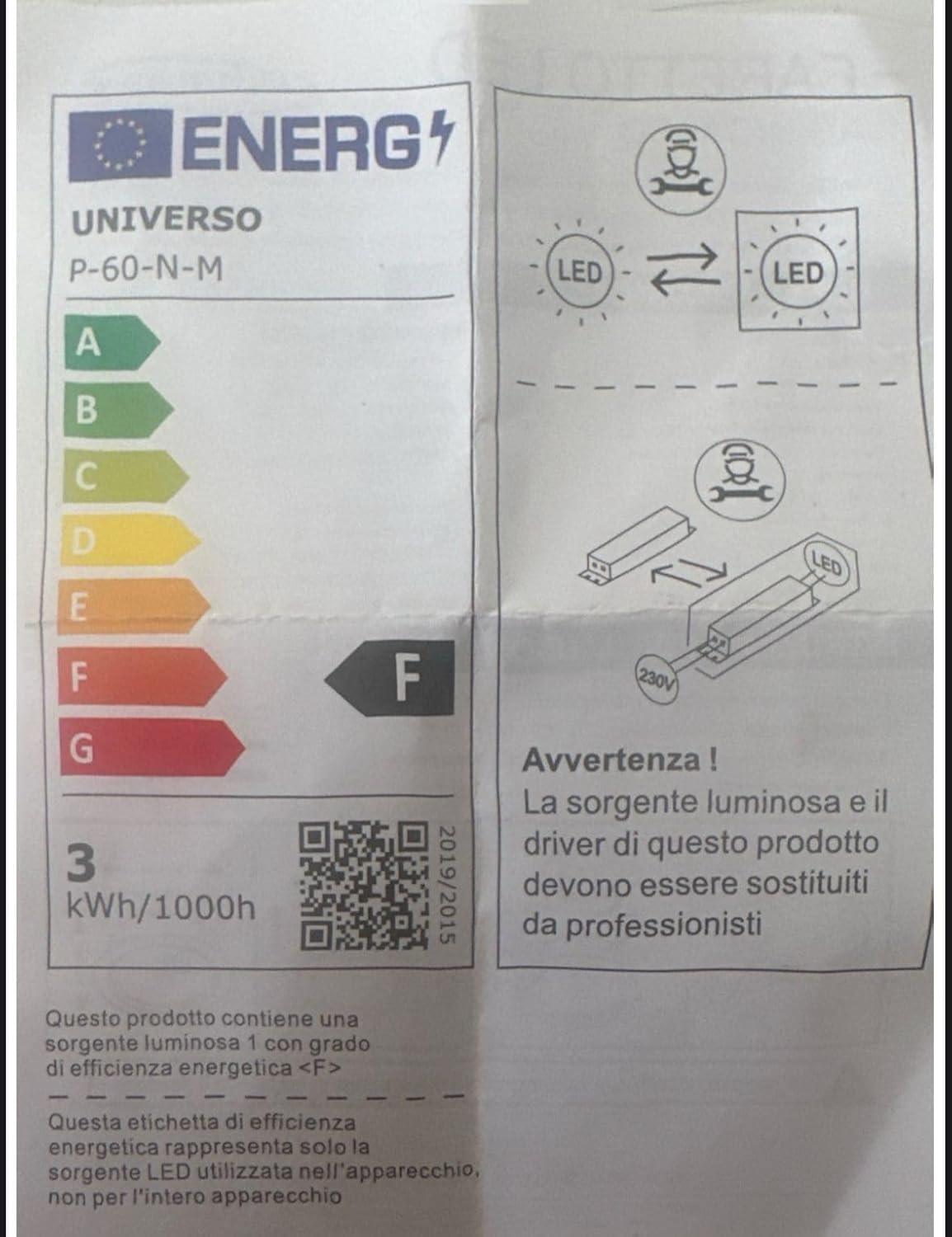 3PZ Lampadina da Soffitto LED 3W Ø70mm, 240LM, CRI≥80, Alluminio+PC, IP20, Foro Ø55mm, Angolo 120°, — Bianco o Argento, 3000K/4000K/6500K P60