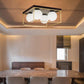 TEKHOME Plafoniera da soffitto minimalista lampada in metallo nero bronzo con 4 sfere in vetro per camera da letto G9 C76-4