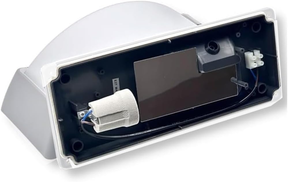 Applique da Esterno IP54 Attacco E27, Lampada da Parete Moderna Impermeabile in ABS+PC, Compatibile con Lampadine fino a 60W, per Facciata, Balcone, Corridoio - Bianco/Grigio Scuro H320