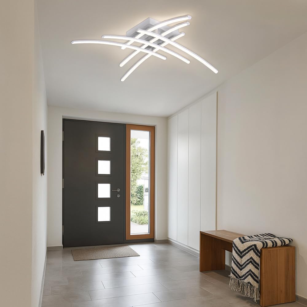 Plafoniera LED Moderna 38W Dimmerabile, Luce CCT 3000K-4000K-6500K, Lampada da Soffitto per Soggiorno Camera Cucina, Metallo Alluminio – PN-36B3C