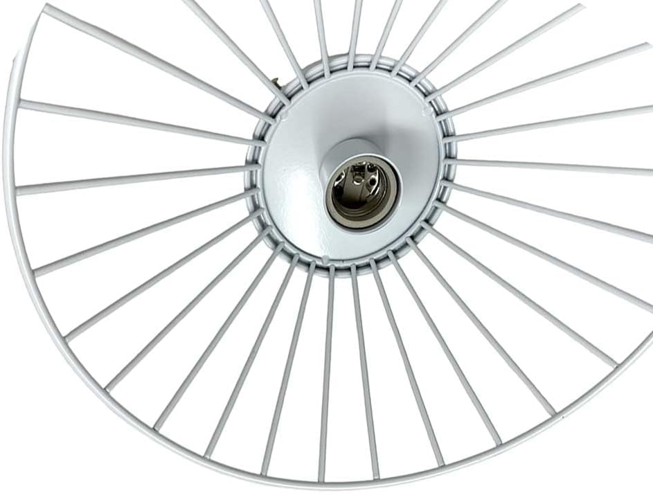 TEKHOME Plafoniera E27 a soffitto a forma di cesta, Max 60W, Corpo bianco in metallo, Interno, Modello C70