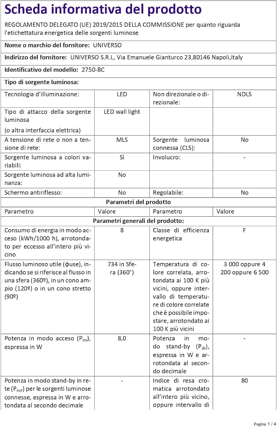 Applique LED da Esterno 8W IP65 CCT 3000K-4200K-6500K, Lampada da Parete Moderna Impermeabile in PC, 734LM, per Facciata, Giardino e Balcone – Bianco/Nero 2750