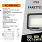 Faretto LED da Esterno IP65 – CCT Switch 3000K/4000K/6500K, 10W–50W, Faro LED Impermeabile per Giardino, Cortile, Garage- Serie AC