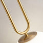 Lampadario a sospensione lampada moderna da soffitto con corpo in metallo color bronzo e sfera in vetro attacco per lampadina G9 (Oro, 1 Sfera struttura ovale) A96