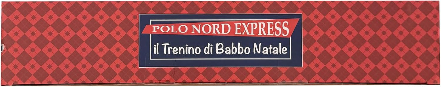 Polo Nord Express Trenino di Babbo Natale con Luci e Suoni | Locomotiva Natalizia Classica con Slitta di Babbo Natale, Binari, Effetti Luminosi e Sonori, 20 Pezzi, Giocattolo Natalizio 107005