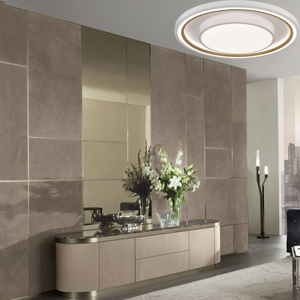 TEKHOME Plafoniera a led 35 watt tonda tecnologia CCT tre colorazione di luce gestibile con telecomando e App lampada da soffitto PN-31-3C