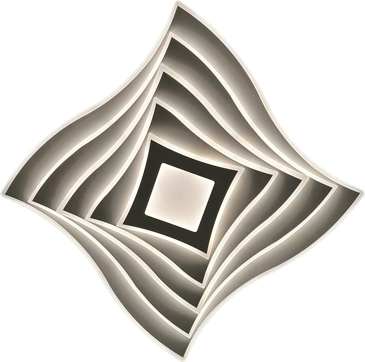 TEKHOME Plafoniera a led da interno moderna a soffitto forma quadrata 3D lampada adatta per camera da letto salone soggiorno solotto cucina locali commerciali 75W (Quadrata 3d - 3 Colori) C68-3C