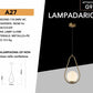 Lampadario a Sospensione Moderna G9, Attacco 1xG9, Design a Goccia in Metallo e PE, Altezza 120cm, Colore Bronzo, per Soggiorno Camera da Letto Cucina - Senza Lampadina A27