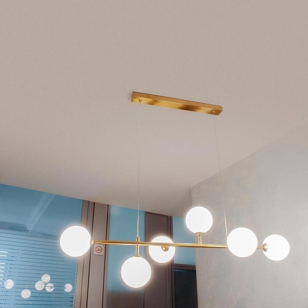 Lampadario a sospensione 6 sfere colore bianco attacco g9 moderno B88