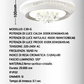 Lampadario LED con Cristalli Dimmerabile con Telecomando 3000K-4000K-6500K, Plafoniera Moderna per Camera da Letto Soggiorno – 3 Misure Disponibili (S/M/G) C30