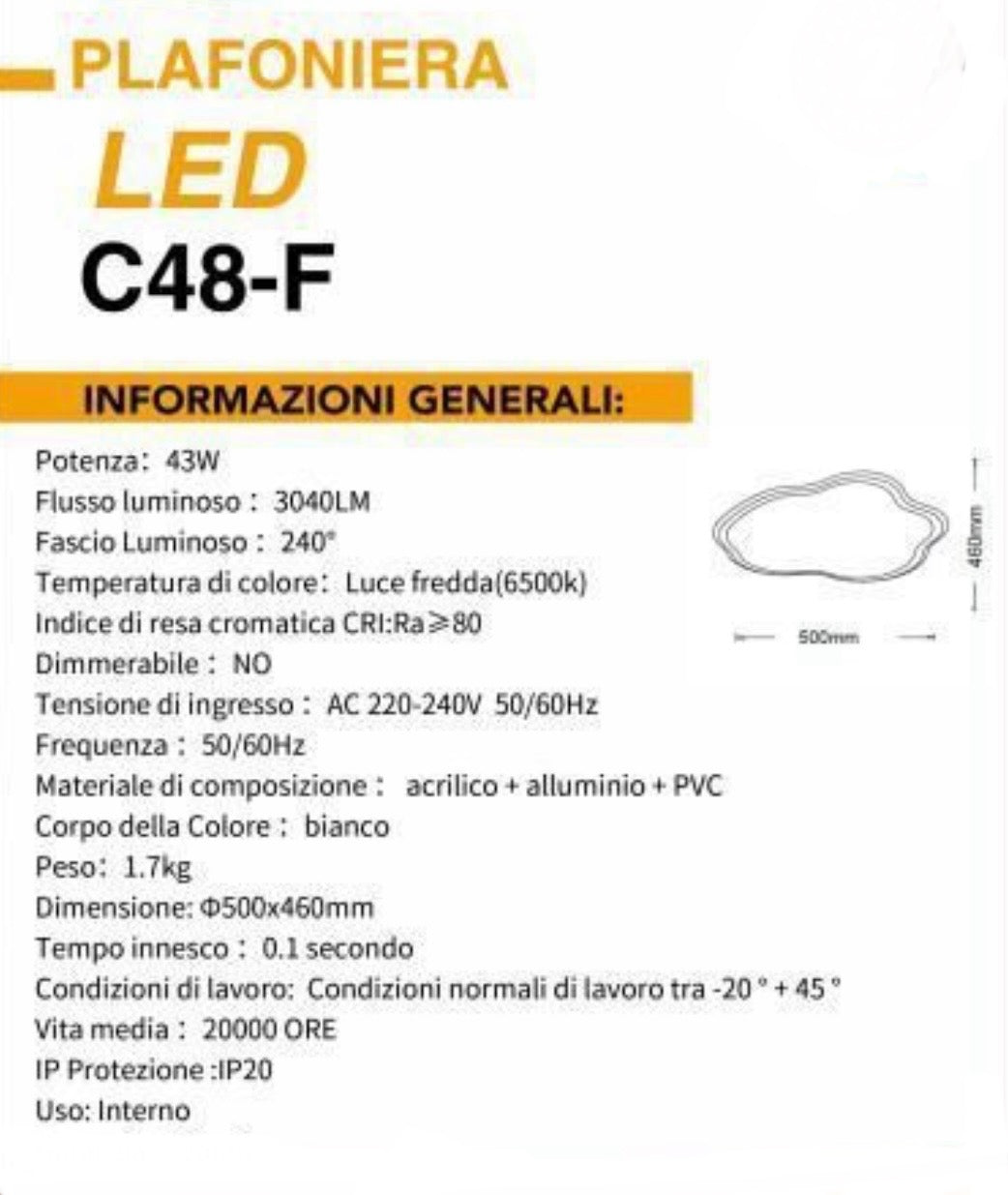TEKHOME Plafoniera Lampadario da soffitto a led con Luci Design Stile Moderno Lampada per Camera Cucina Salotto Locali Commerciali (Nuvola Luce fredda) C48-F