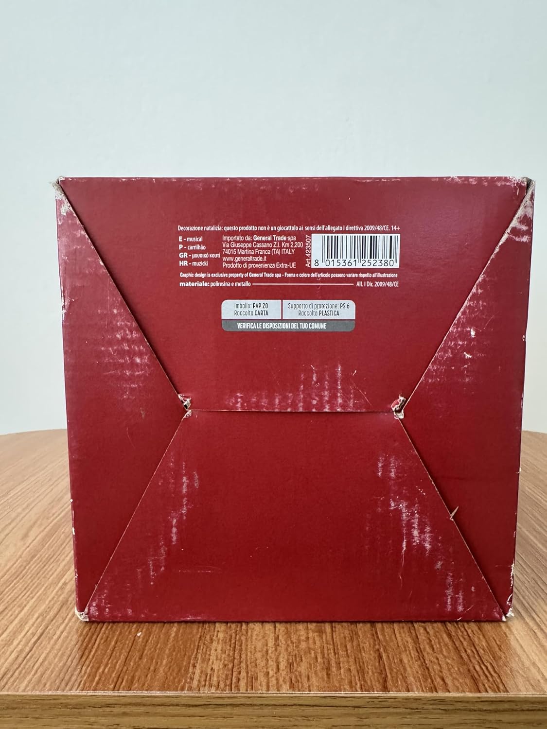 Carillon di Natale Rotante con Babbo Natale e Trenino, Giostra Musicale Natalizia con Movimento, Decorazione Natalizia da Tavolo Ø12×H16,5 cm 423507