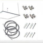 Kit Sospensione per Pannello LED 60x60 cm, 5 Set da 4 Fili in Acciaio 120 cm, Totale 20 Cavi, Accessori per Montaggio a Sospensione Pannelli LED, Viti e Tasselli Inclusi, 5 Pezzi P600-S