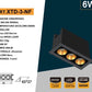 Faretto LED da Incasso Rettangolare Nero 6W, 3 Spot, CRI ≥90, Fascio 24°, Alluminio, Faretti da Incasso per Cartongesso e Controsoffitto, 3000K/4000K/6500K, 1 Pezzo, XTD-3-N