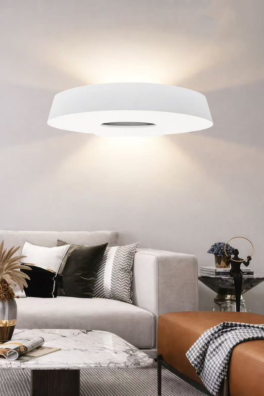 TEKHONE Applique in Gesso da Parete R7S, Lampada da Muro Moderna Verniciabile, Luce Diretta e Indiretta, Bianco, per Soggiorno Camera Corridoio – GS-E75
