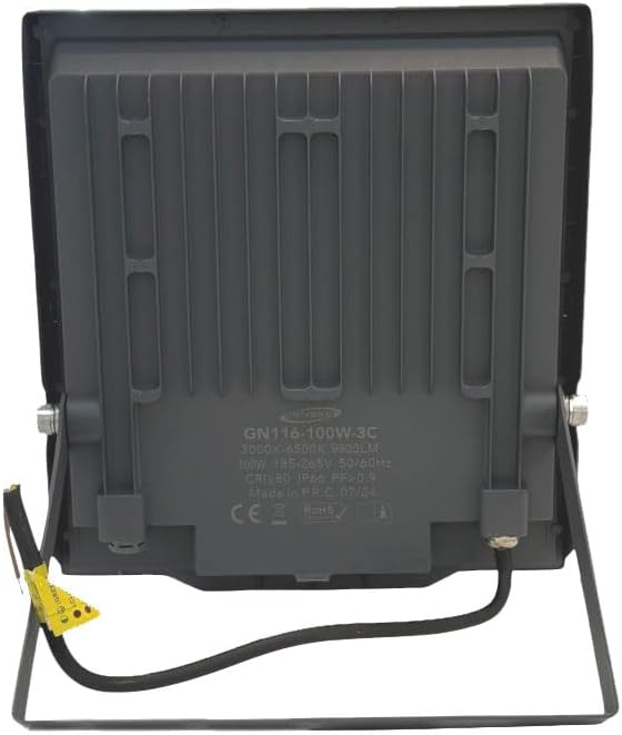 Faretto LED da Esterno IP66 GN116 – 30W / 50W / 100W / 200W, CCT Switch 3000K 4000K 6500K, Faro LED Impermeabile, Corpo in Alluminio, Luce Potente per Giardino Cortile Garage