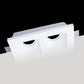 Portafaretto in Gesso da Incasso 2x GU10, Verniciabile, Bianco, Compatibile Cartongesso, Portalampada Incluso, Design Moderno per Soffitto GS-24
