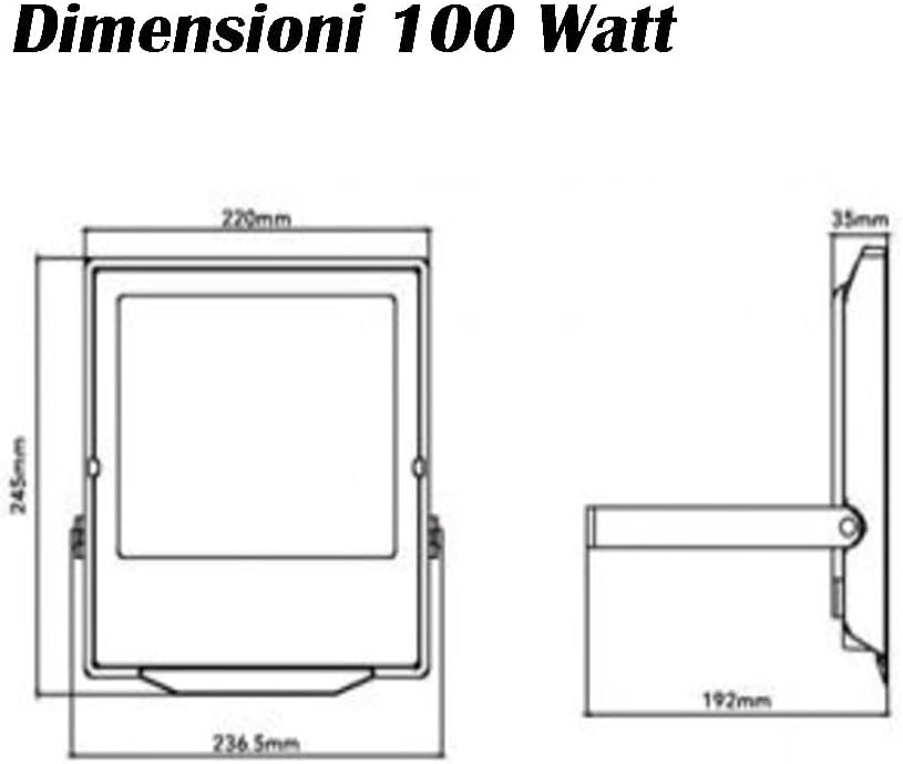 Faretto LED da Esterno IP66 GN116 – 30W / 50W / 100W / 200W, CCT Switch 3000K 4000K 6500K, Faro LED Impermeabile, Corpo in Alluminio, Luce Potente per Giardino Cortile Garage