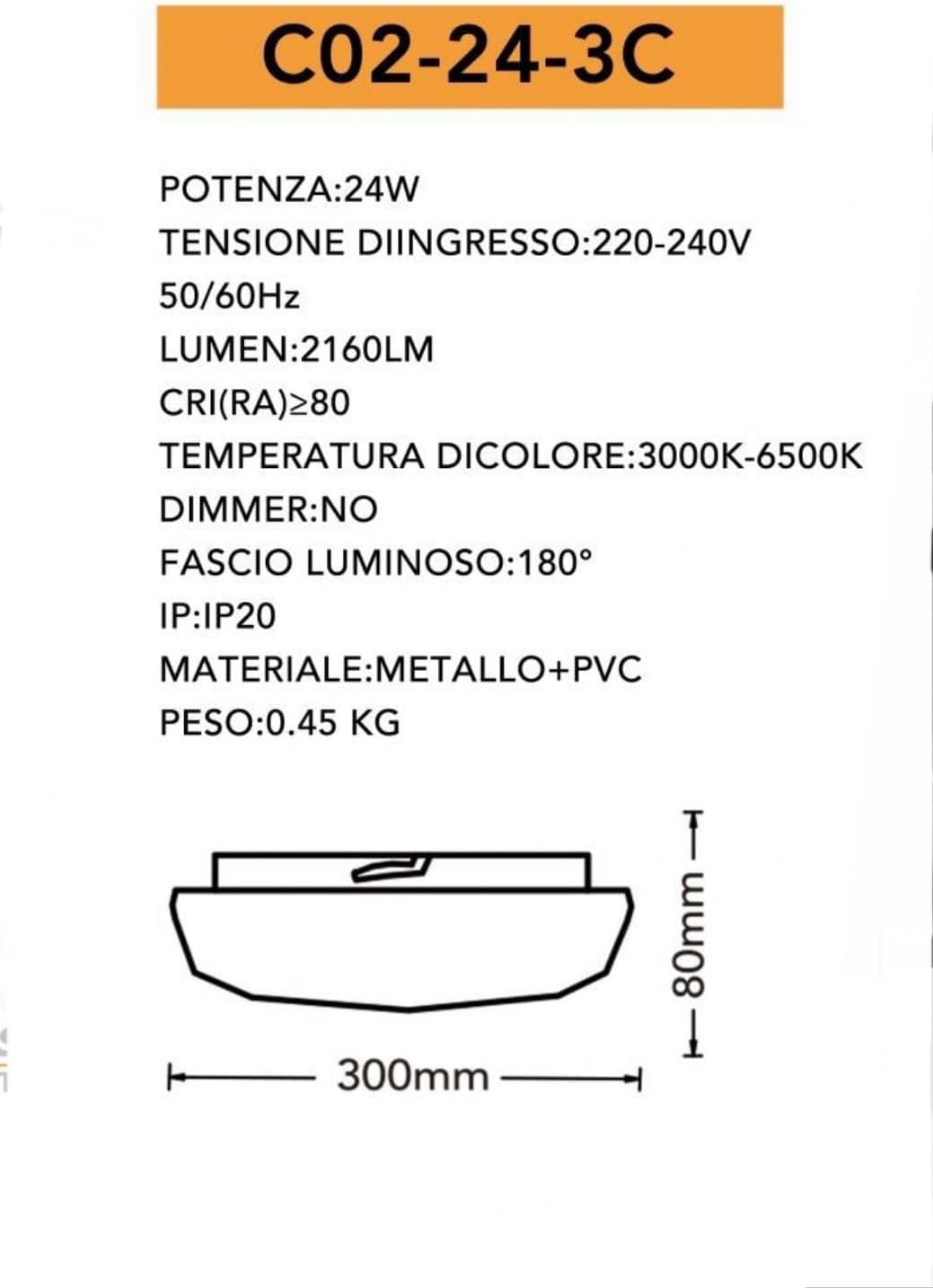 TEKHOME Plafoniera da soffitto forma diamante scocca a puntini trasparente da 18 24 e 36 watt con tecnologia CCT tre colorazione di luce con switch C02