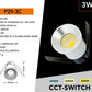 5 Pezzi Mini Faretto LED da Incasso 3W CCT Switch 3000K/4000K/6500K, Foro Ø35 mm, 300 lm, CRI≥80, Fascio 30°, Faretto Rotondo da Soffitto in Alluminio per Cartongesso, Bianco/Argento, P29