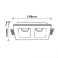 Portafaretto in Gesso da Incasso 2x GU10, Verniciabile, Bianco, Compatibile Cartongesso, Portalampada Incluso, Design Moderno per Soffitto GS-24