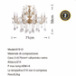 TEKHOME Lampadario Sospeso a 8 Luci Stile Candela con Cristalli, Design Classico, Attacco E14 40W, per Sale da Pranzo, Disponibile in Oro e Cromo (Senza Lampadine) A19