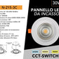 Faretto LED da Incasso Rotondo 30W 3000LM, 3 Temperature Colore Selezionabili 3000K 4000K 6500K, Pannello LED Ø250mm, Foro Ø225mm, Fascio 120°, CRI≥80, IP20, 1 Pezzo, N-215-3C