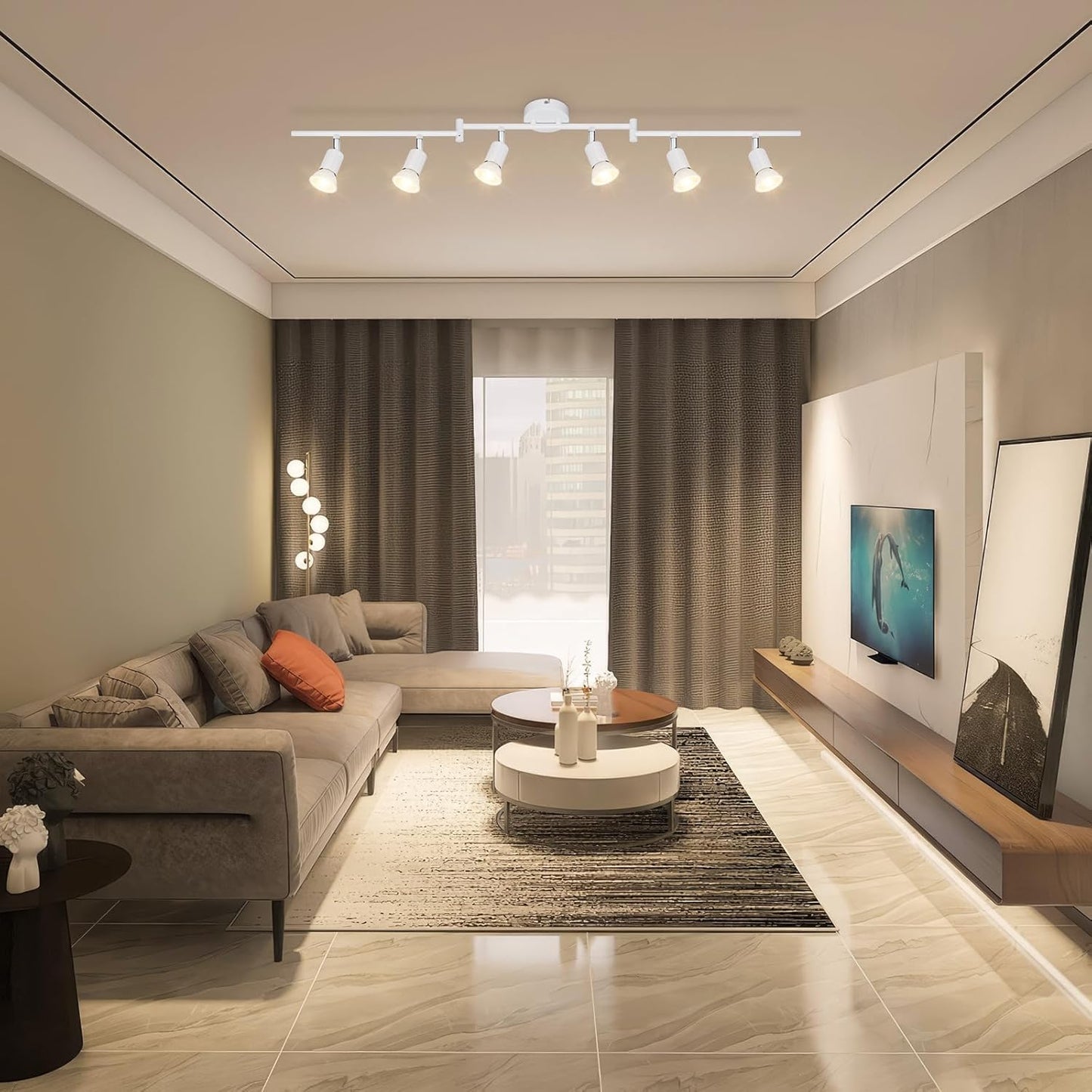 Plafoniera a Soffitto con Faretti Orientabili GU10 in Metallo, Lampada da Interno Moderna per Soggiorno Cucina Corridoio, Attacco GU10 – PN-17B