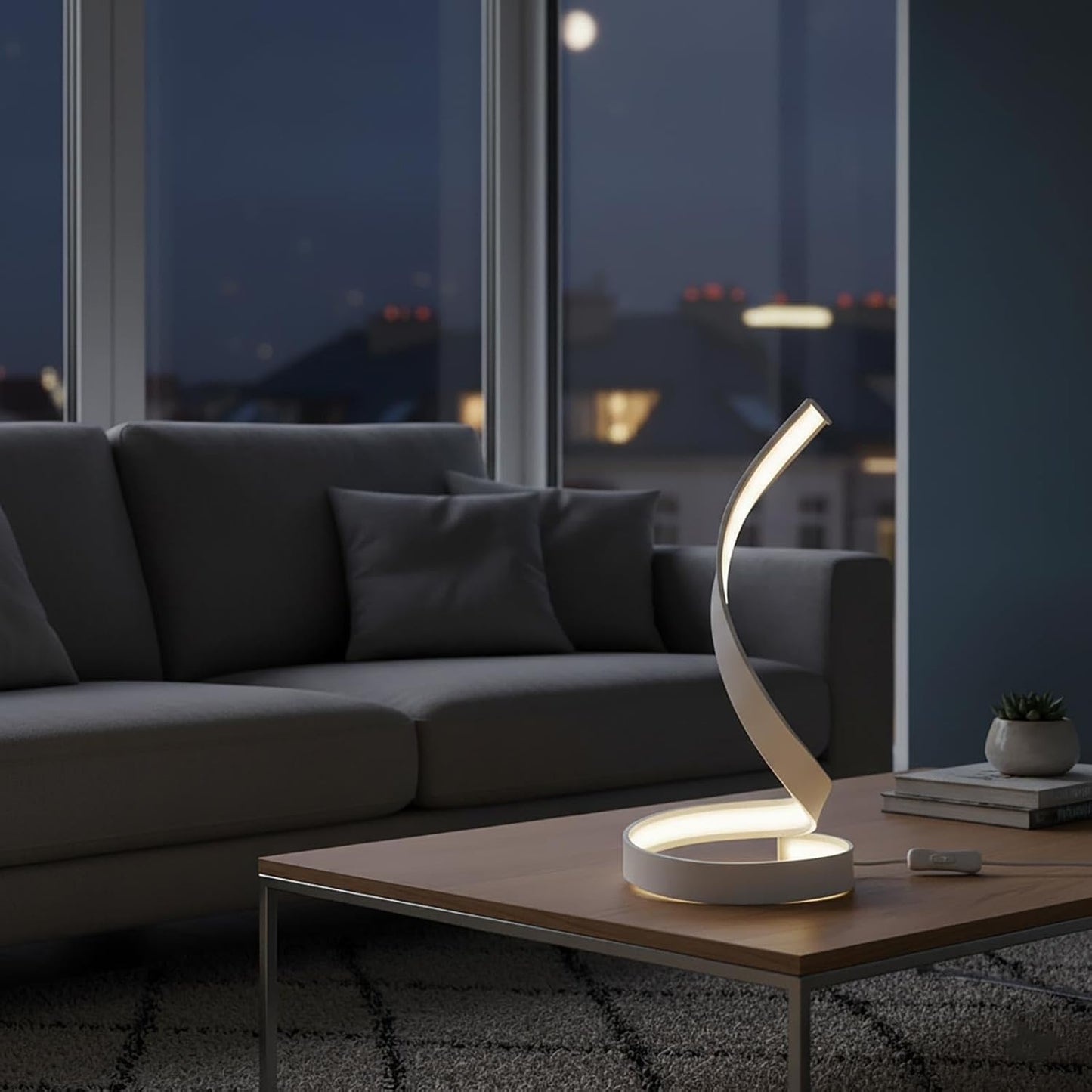 Lampada da Tavolo LED Design Moderno, 12W 840LM, Luce Calda/Naturale/Fredda, Lampada Comodino per Camera da Letto e Soggiorno- D05