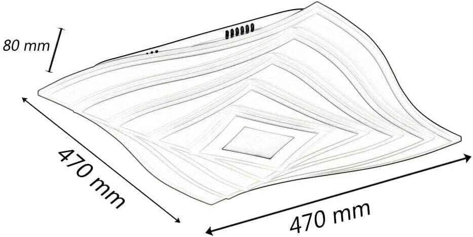 TEKHOME Plafoniera a led da interno moderna a soffitto forma quadrata 3D lampada adatta per camera da letto salone soggiorno solotto cucina locali commerciali 75W (Quadrata 3d - 3 Colori) C68-3C