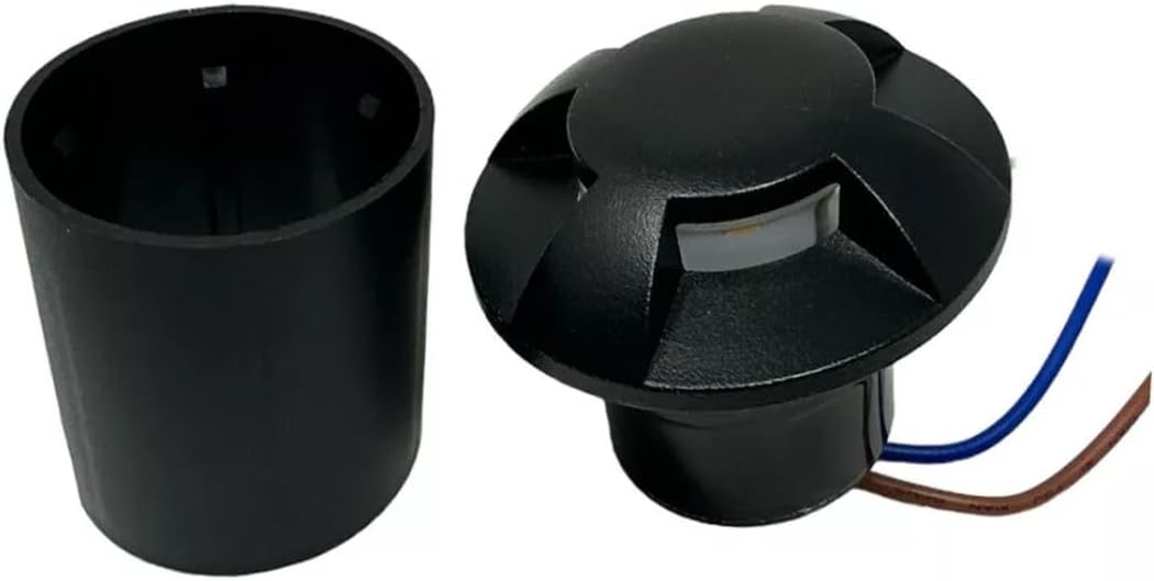 Faretto da Incasso da Terra LED IP67 1W per Esterno, Corpo Nero, Ultra Resistente, Illuminazione per Giardino, Scale, Percorsi – 360° Fascio Luminoso-324