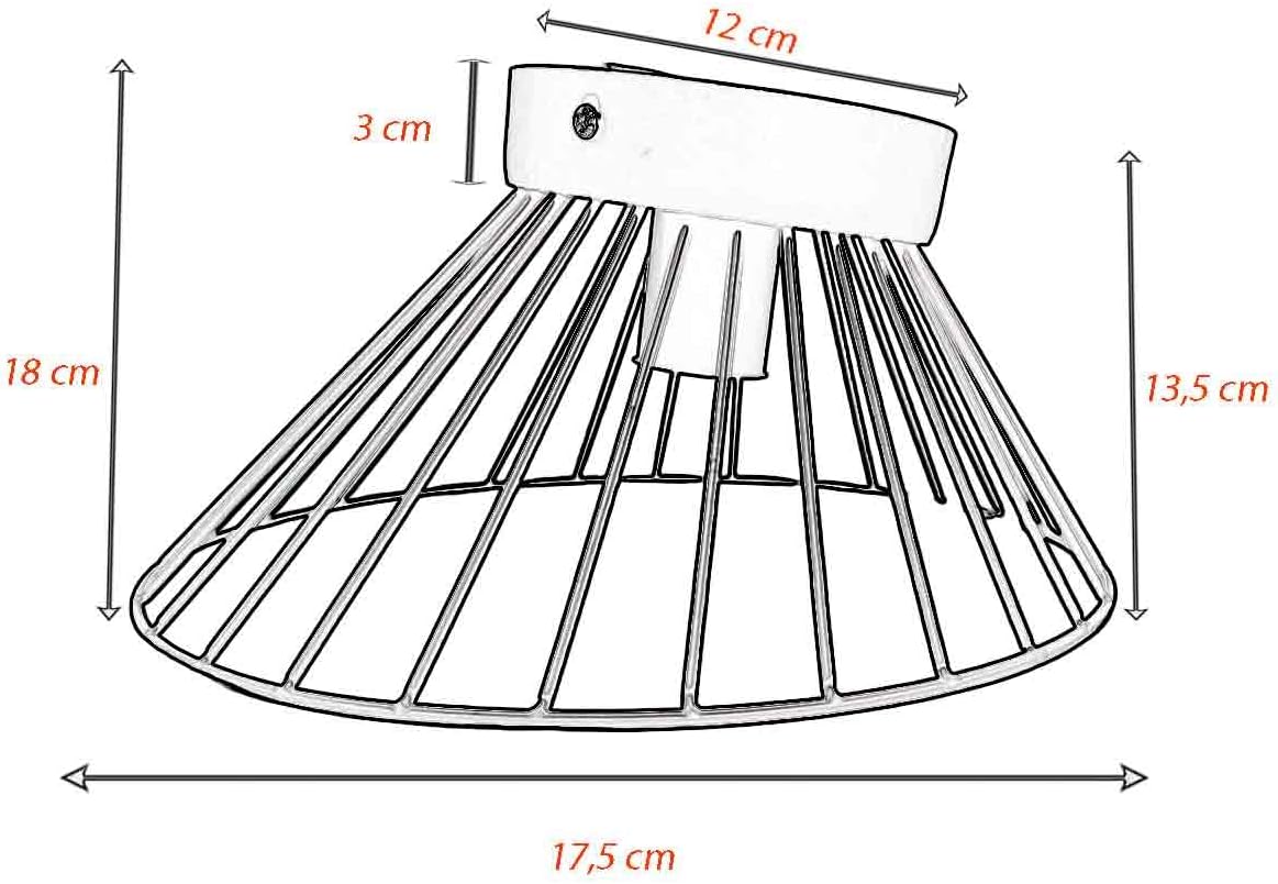 TEKHOME Plafoniera E27 a soffitto a forma di cesta, Max 60W, Corpo bianco in metallo, Interno, Modello C70