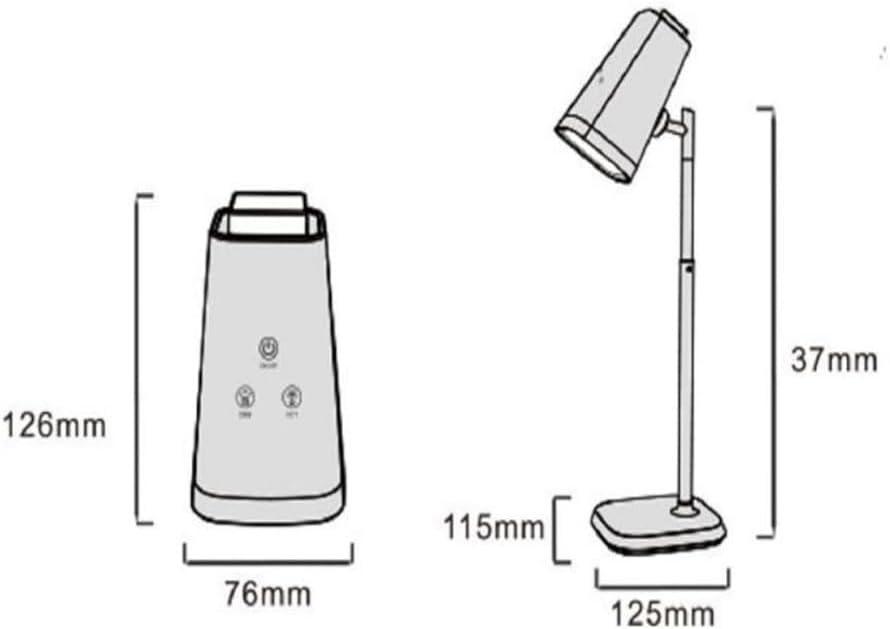 Lampada da Tavolo LED Ricaricabile 6W – Senza Fili, 3 Temperature di Colore 3000K/4000K/6500K, Orientabile, Batteria Integrata, Luce per Scrivania e Comodino BL-1008