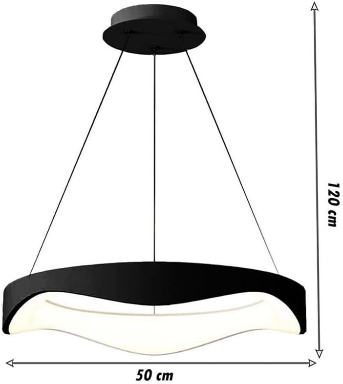 TEKHOME Lampadario plafoniera led a onda 38 w 3 colori luce bianca calda naturale A67 (BIANCO 3 COLORE)