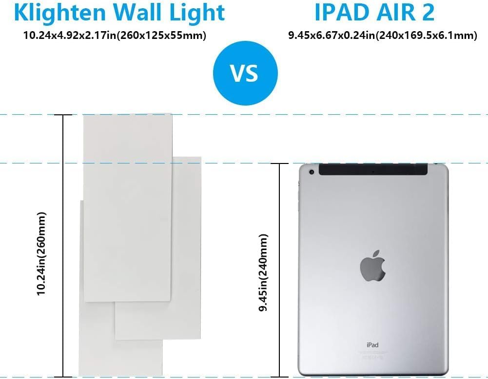 TEKHOME Applique da Muro LED 12W Rettangolare Bianca, Lampada da Parete Moderna in Ferro e Acrilico, 3000K-6500K Regolabile, Design Decorativo per Camera da Letto Soggiorno Corridoio E41-B3C