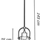 Lampadario a sospensione paralume in metallo e vetro porta lampadina E27 moderno LP-90