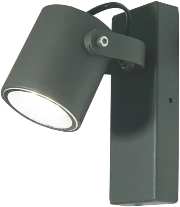 Applique da Esterno GU10 IP44, Faretto da Parete Orientabile in Alluminio e Vetro, Attacco GU10 (Lampadina no), Impermeabile per Giardino, Balcone e Facciata - Bianco/Grigio Scuro B172
