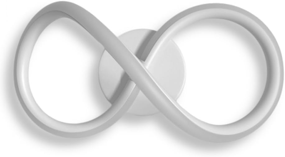 Applique LED da Parete 10W Bianco Opaco – Lampada da Muro Moderna con 3 Colori Selezionabili (3000K-4000K-6500K), Forma a 8, 800 LM, Alluminio AQ33-B3C