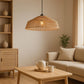 Lampadario a Sospensione in Stile Boho 40/50cm, Paralume in Rattan/Filo di Corda, Attacco E27, Altezza Regolabile, Illuminazione per Cucina Soggiorno Sala da Pranzo – Naturale LP-48