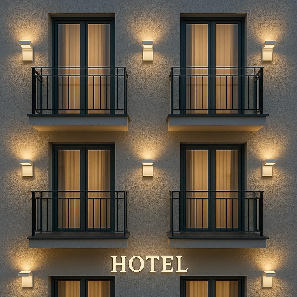 Applique LED da Esterno 10W IP54 4000K, Lampada da Parete Moderna in Alluminio e PC, Impermeabile per Facciata, Balcone e Giardino - Bianco/Grigio Scuro H160