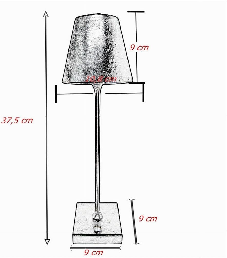Lampada da Tavolo Ricaricabile LED  – Senza Fili, 3 Temperature di Colore, Dimmerabile Touch, USB, Moderna per Ristorante, Camera, Comodino D27-3C