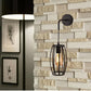 TEKHMEO Applique da Muro Industriale in Ferro E27, Lampada da Parete con Portalampada E27, Design a Gabbia – Nero/Bianco (Lampadina non inclusa) AQ53