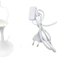 Lampada da Tavolo  E27 – Design Moderno a Fungo, Lampada da Comodino/Scrivania, Metallo e Resina, Colore Bianco, Max 60W D12-B