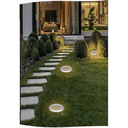 3 Pezzi – Faretti da Incasso LED da Esterno IP68 1W 12V-24V – Luci da Terra per Giardino/Sentiero/Prato – Acciaio 304 + Vetro – Colori Disponibili ES41
