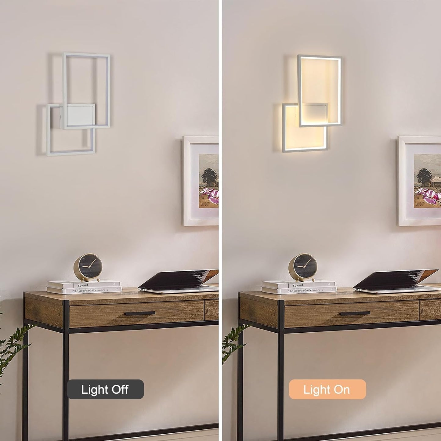 Applique LED Moderna 24W da Parete, CCT Switch 3000K/4000K/6500K, Lampada da Muro Design Geometrico per Soggiorno Camera Corridoio, IP20 – Serie AQ34