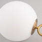 Lampadario a sospensione lampada moderna da soffitto con corpo in metallo color bronzo e sfera in vetro attacco per lampadina G9 (Oro, 1 Sfera struttura ovale) A96