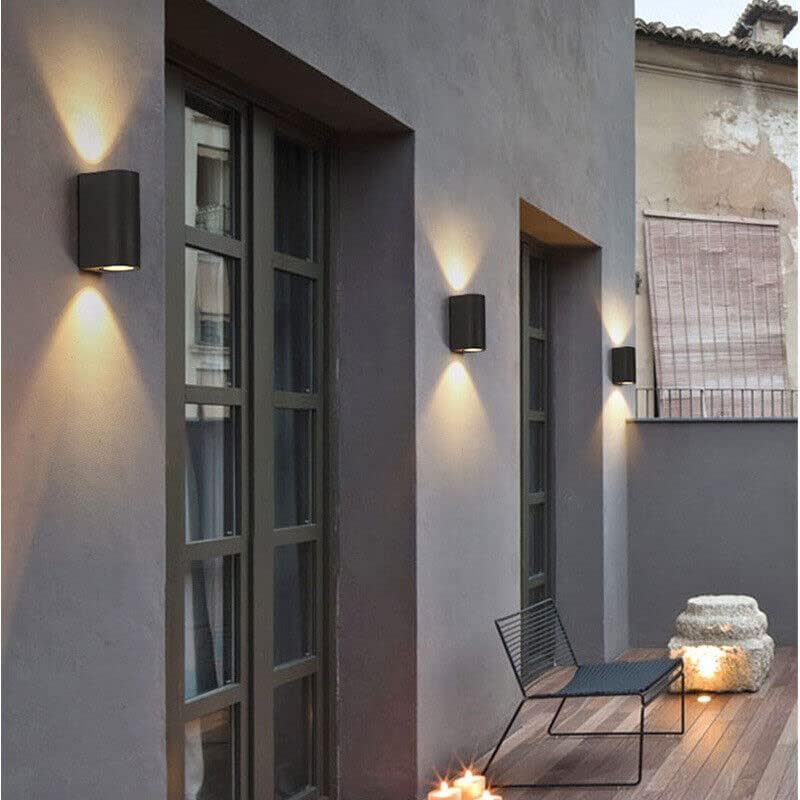 Applique da Esterno 2xGU10 IP65 – Lampada da Parete LED a Doppia Luce su e Giù, Impermeabile, in Alluminio Verniciato, Design Moderno per Facciata, Balcone o Giardino ES14
