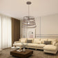 Lampadario a Sospensione E27 Moderno, Lampada a Soffitto Design Industriale in Metallo per Cucina Isola Tavolo da Pranzo, Stile Minimal con Paralume a Spirale, No Lampadina A08
